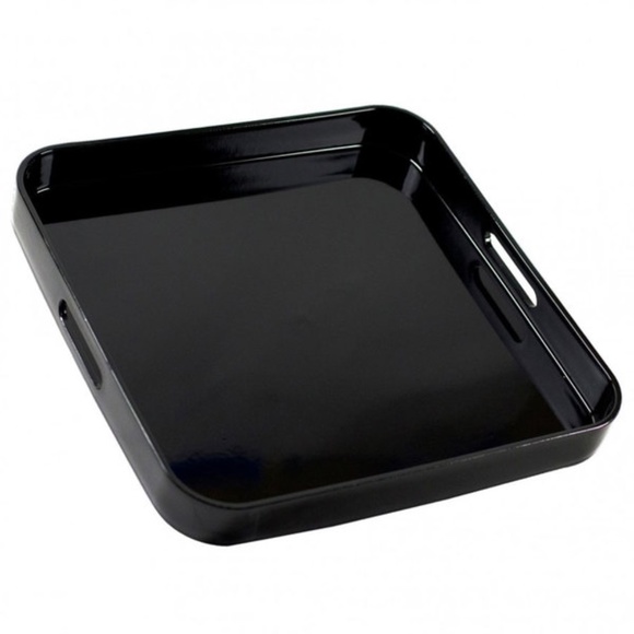HPπ10 Strawberry St tray in black side handles sz 13.5" square - Picture 2 of 6